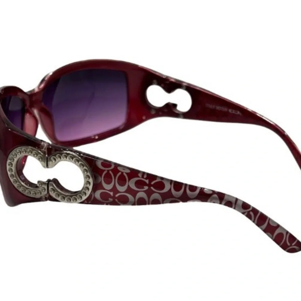 GC METALLIC BURGUNDY COLOR WRAP AROUND SUNGLASSES